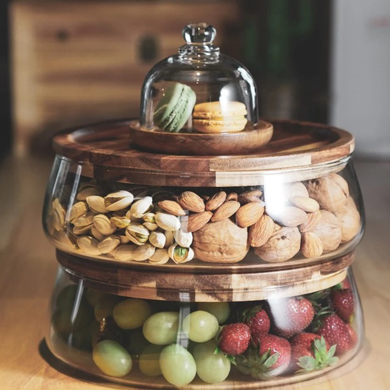 Food Storage Jars With Wooden Lids - Creative Glass Food Storage Containers with