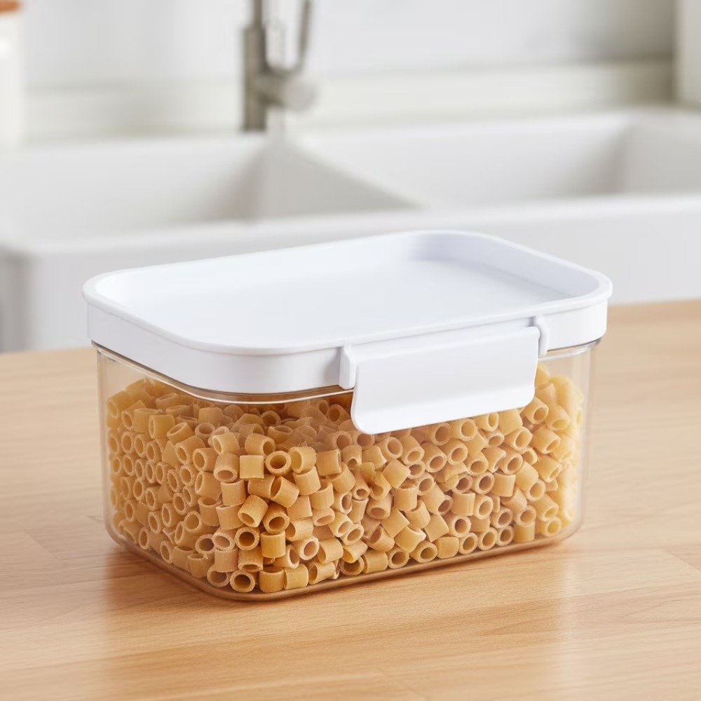 Food Storage Containers With Lids - Small Rectangular Plastic Pantry Food Storage