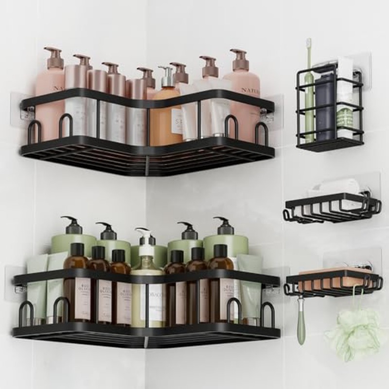 Food Storage Shelving - 1Pcs/3Pcs/5Pcs Corner Shower Storage Rack |