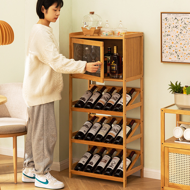 Solid Bamboo Wine Rack 3/4-Tie - Food Storage Shelving 评论和价格