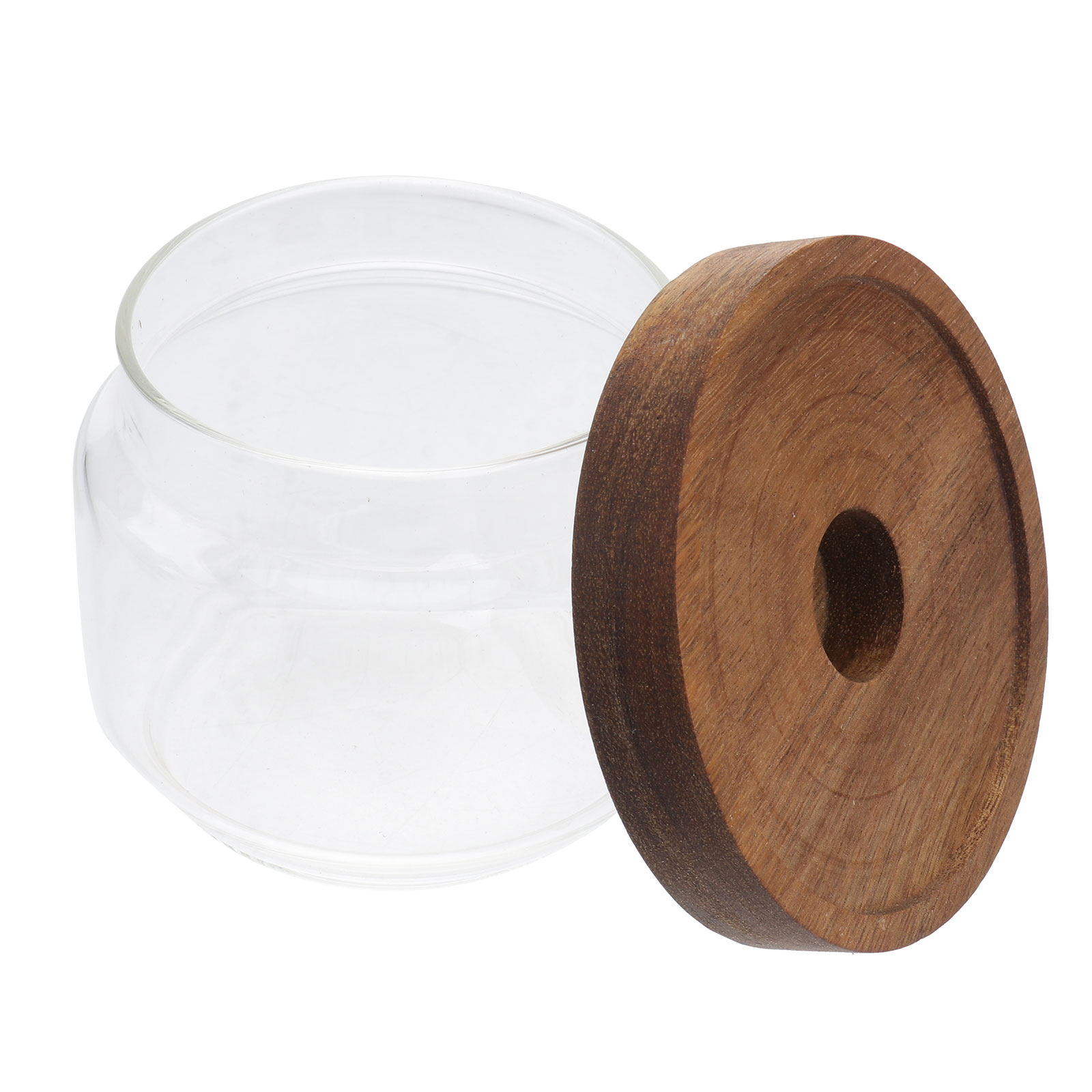 350Ml Clear Heat-Resistant Gla - Food Storage Jars With Wooden Lids 评论和价格