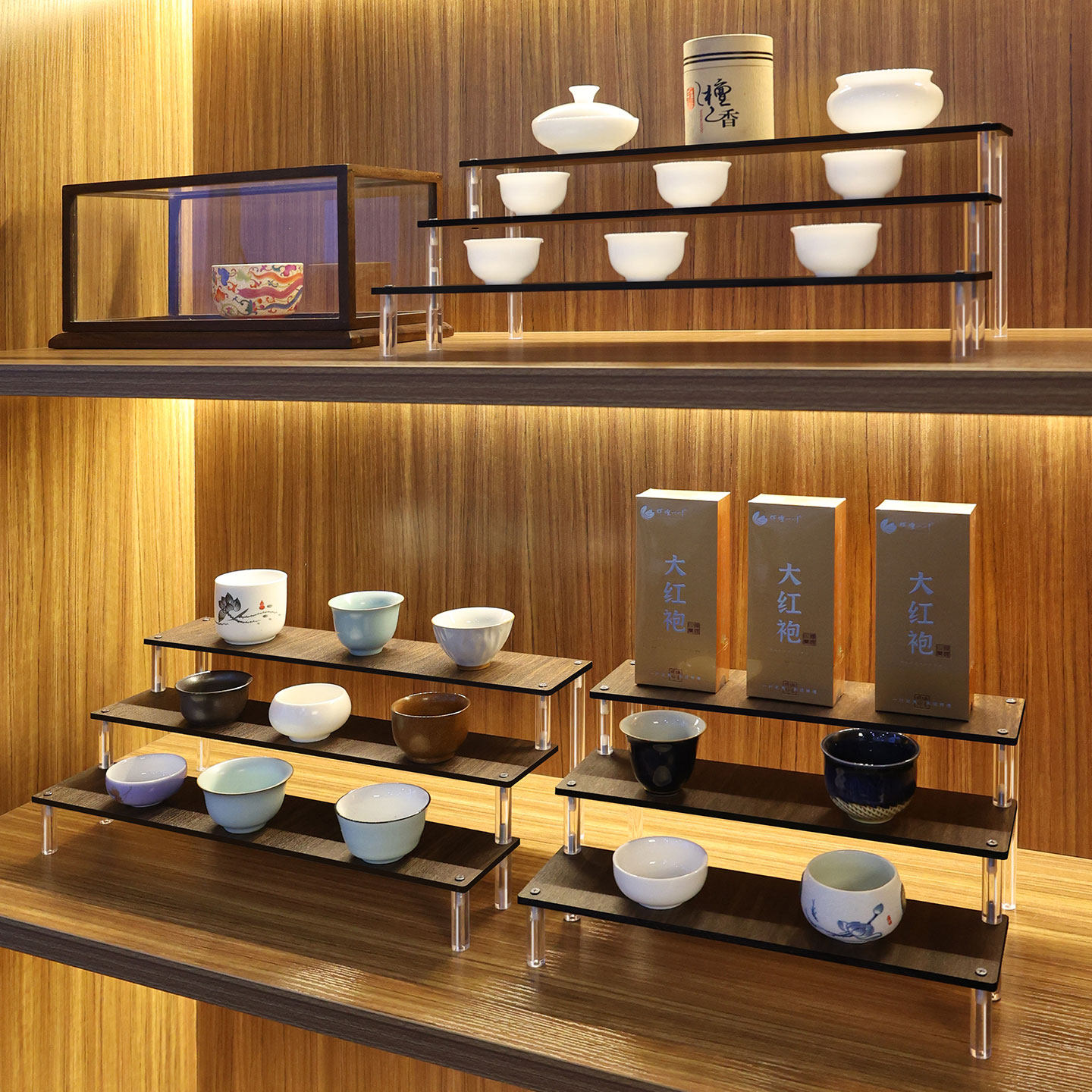 Solid Wood Tiered Display Stan - Food Storage Building 评论和价格