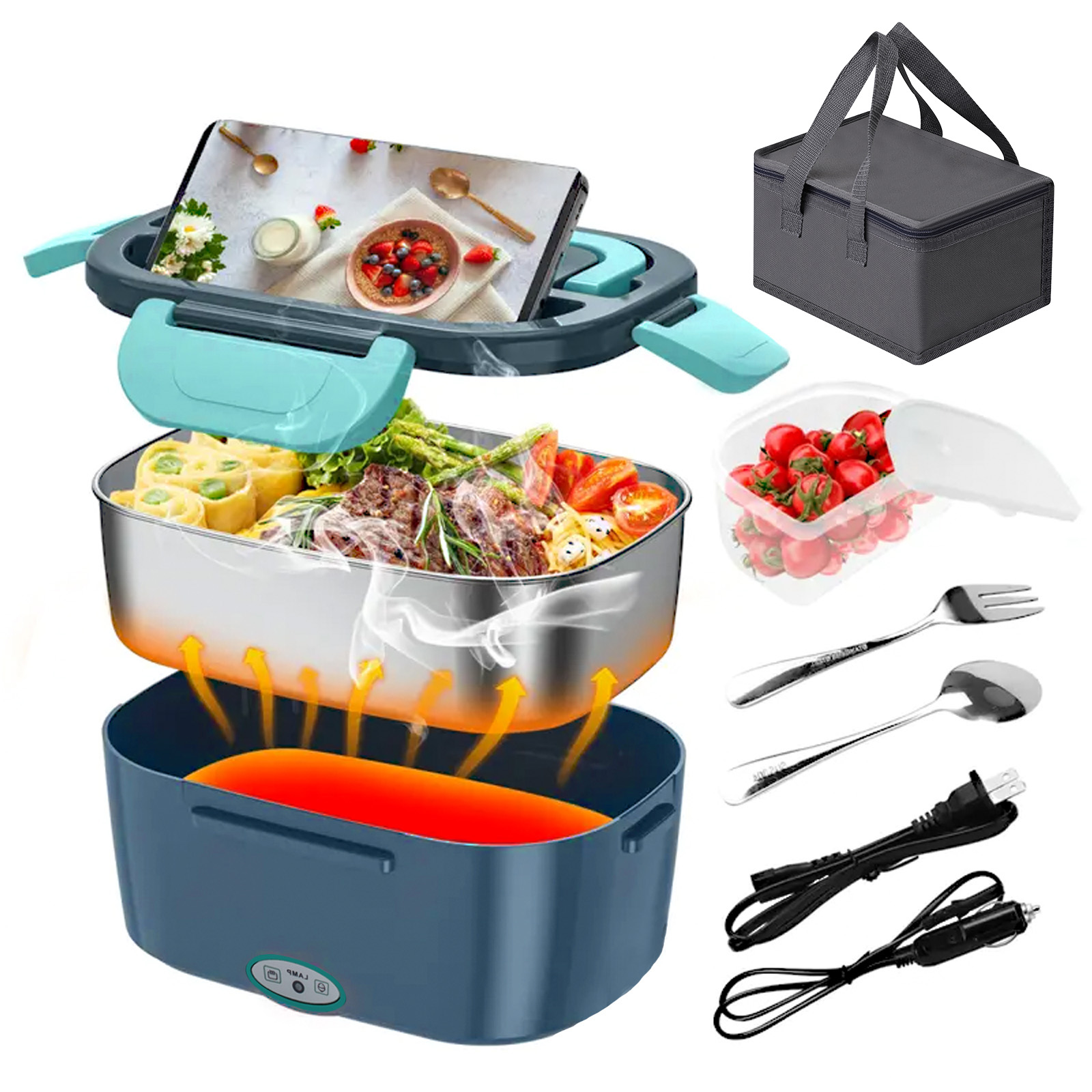 100W Electric Heating Lunch Bo - Food Storage Bag Organizer 评论和价格