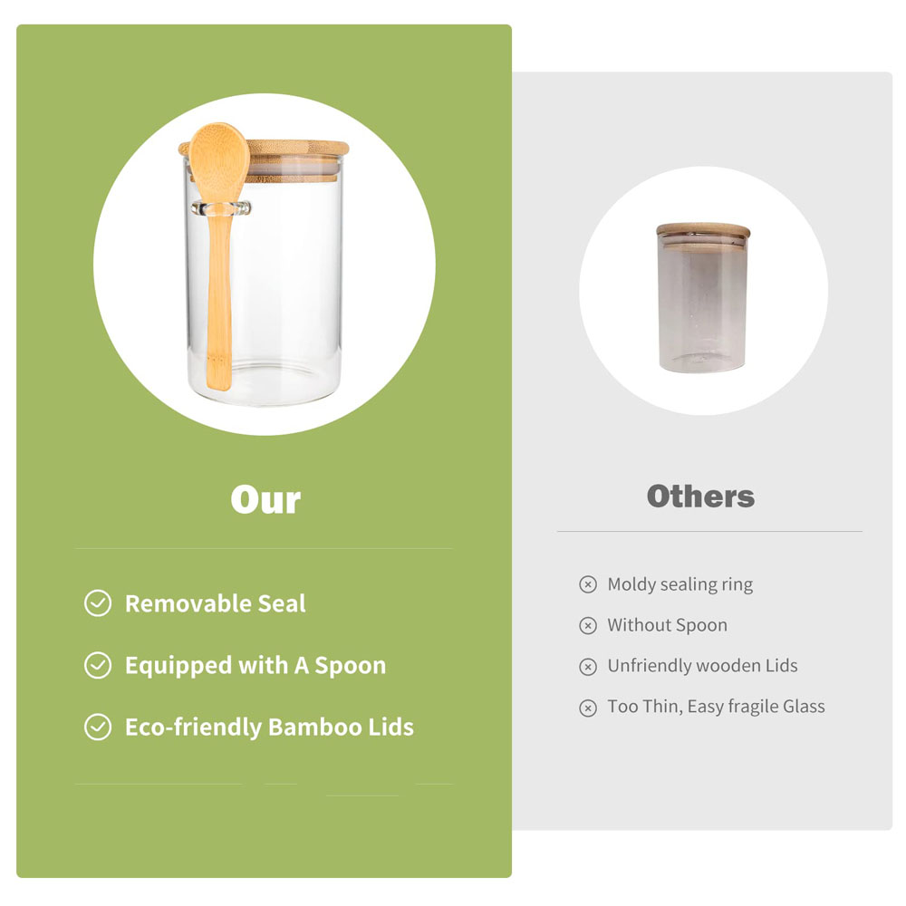 Airtight Food Storage Plastic  - Food Storage Jars With Wooden Lids 评论和价格