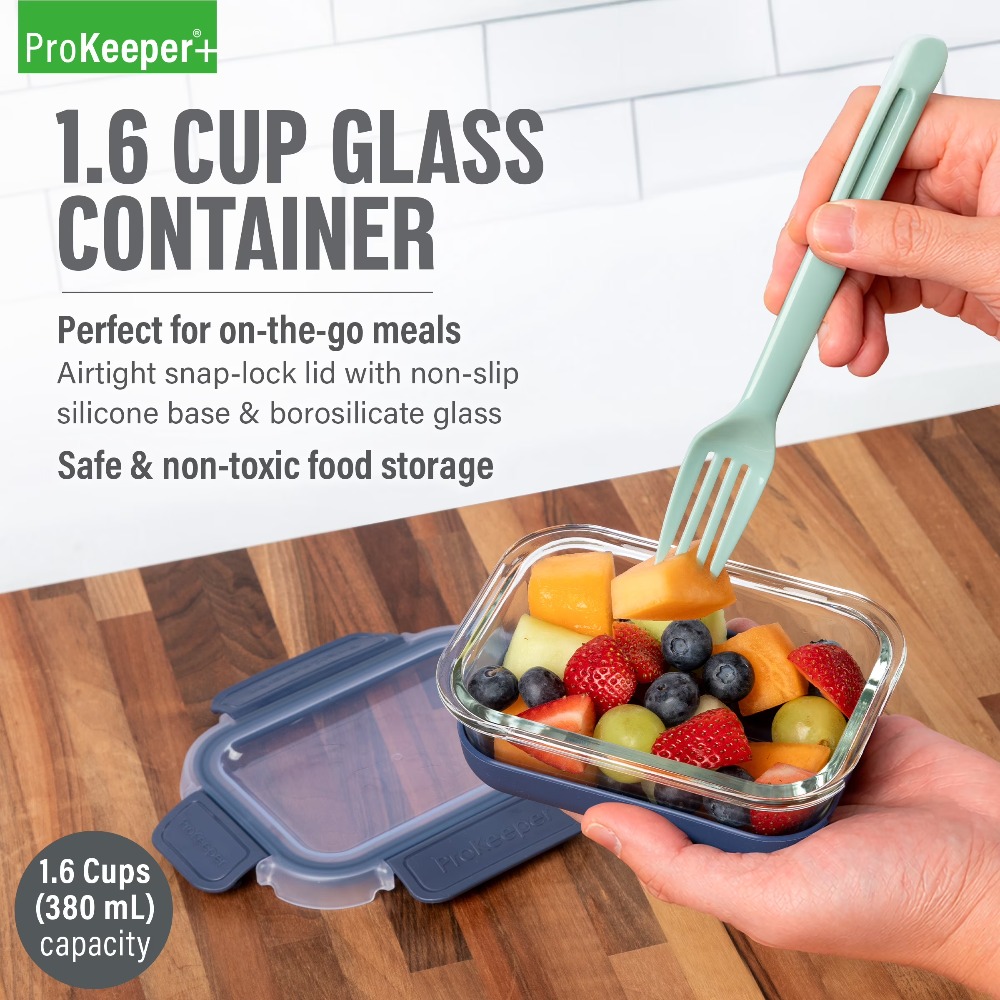 2 Pack 1.6 Cup Glass Food Stor - Food Storage Design 评论和价格
