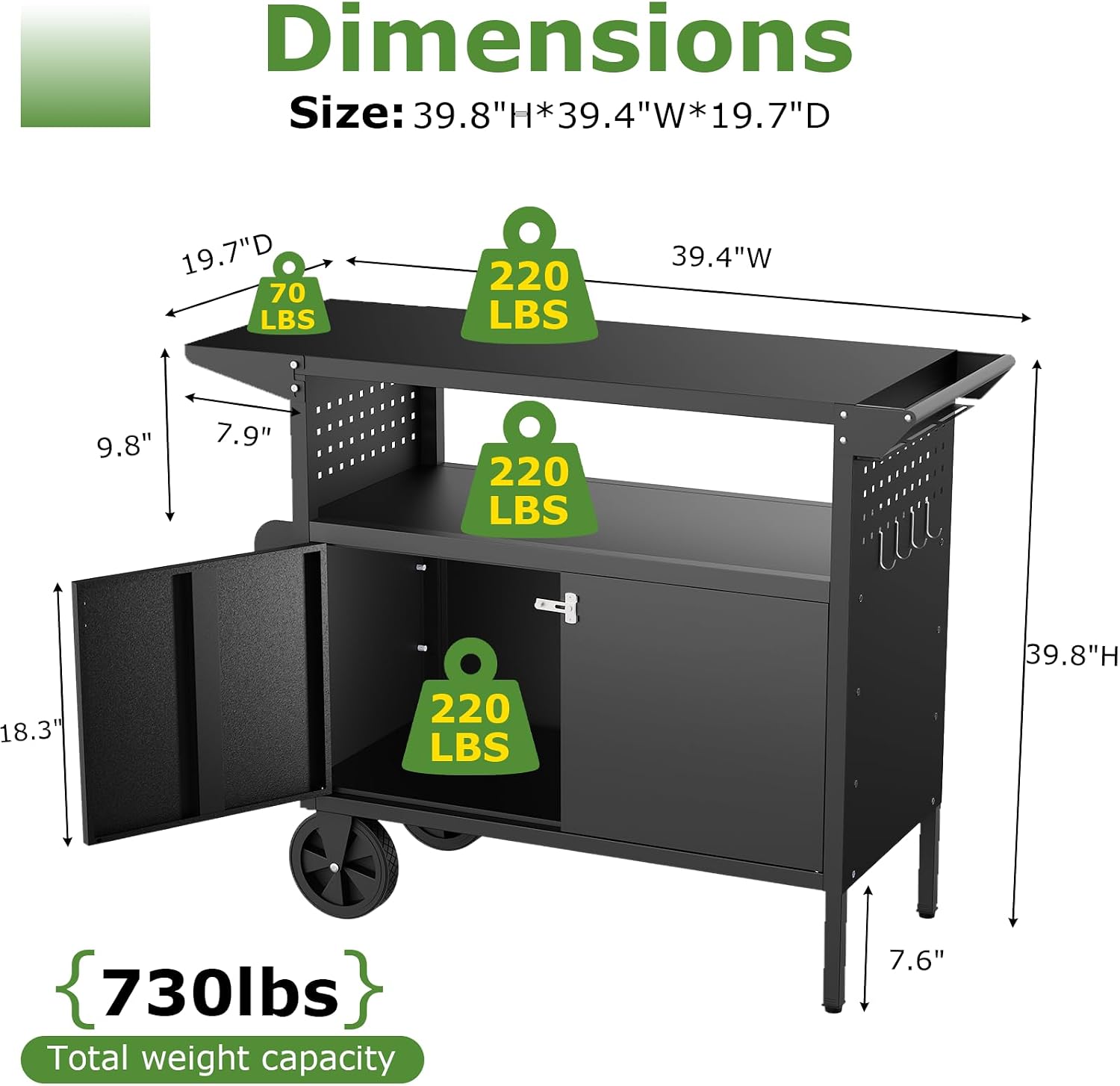 Outdoor Grill Cart Table With  - Food Storage For Camping 评论和价格