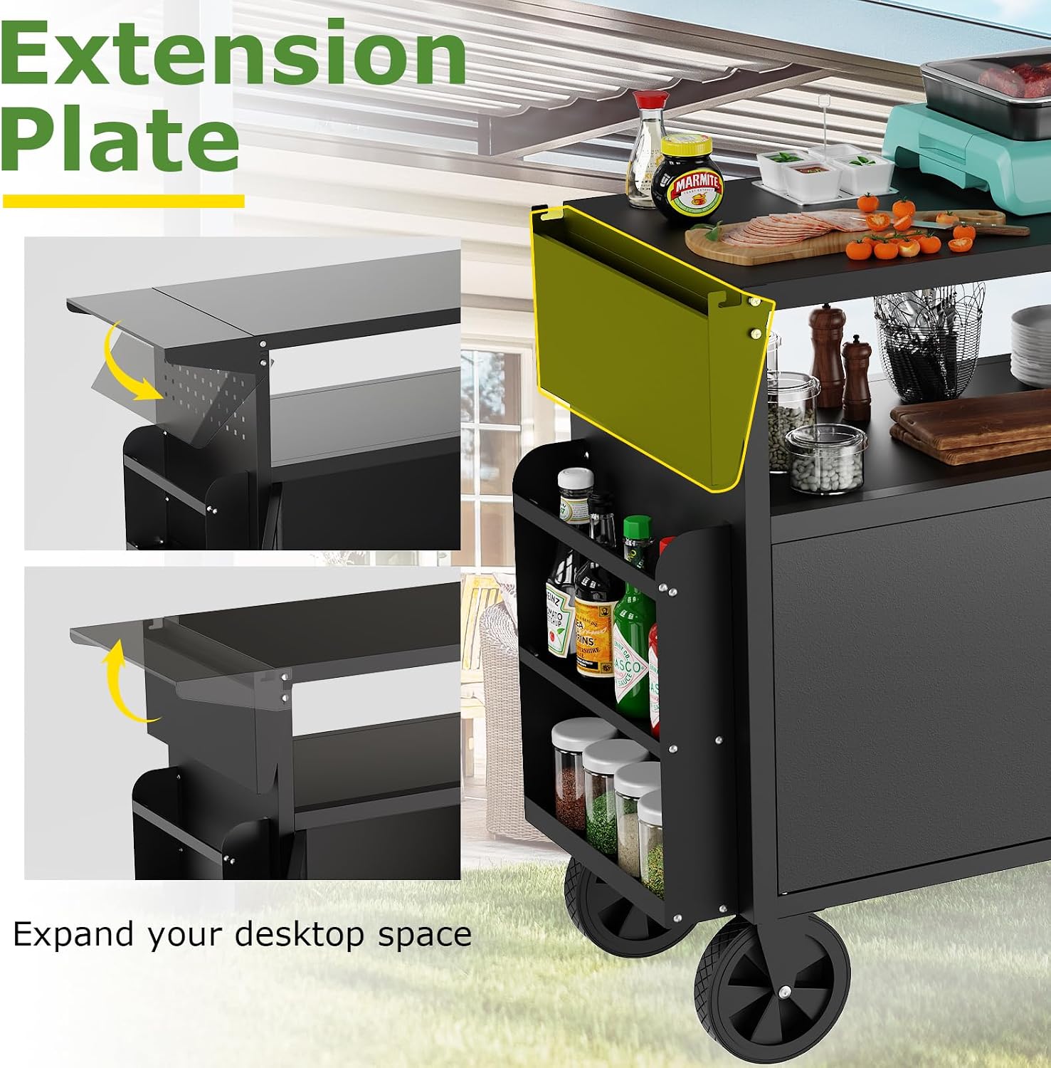 Outdoor Grill Cart Table With  - Food Storage For Camping 评论和价格