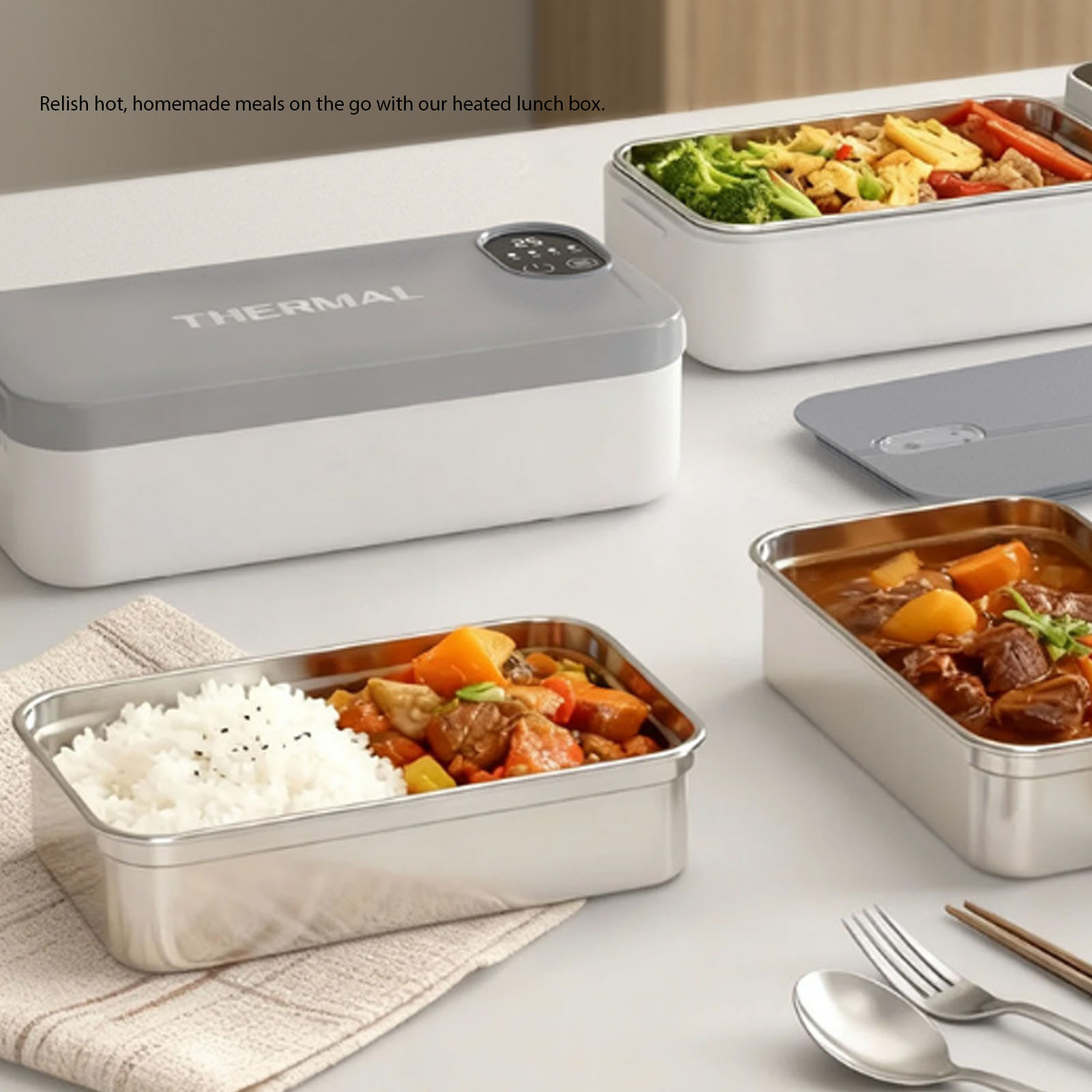 Heated Lunch Box 304 Stainless - Food Storage Warmer 评论和价格