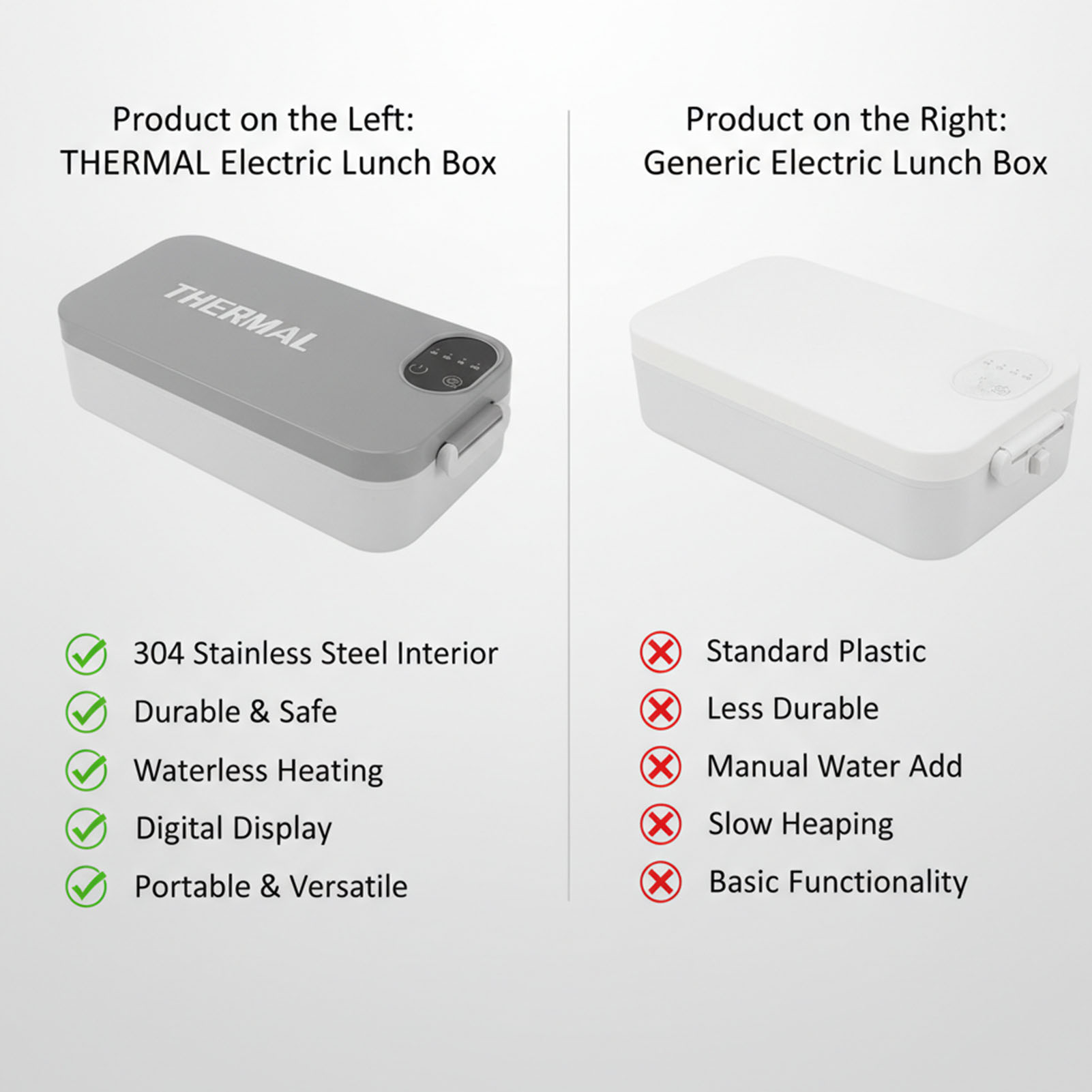 Heated Lunch Box 304 Stainless - Food Storage Warmer 评论和价格