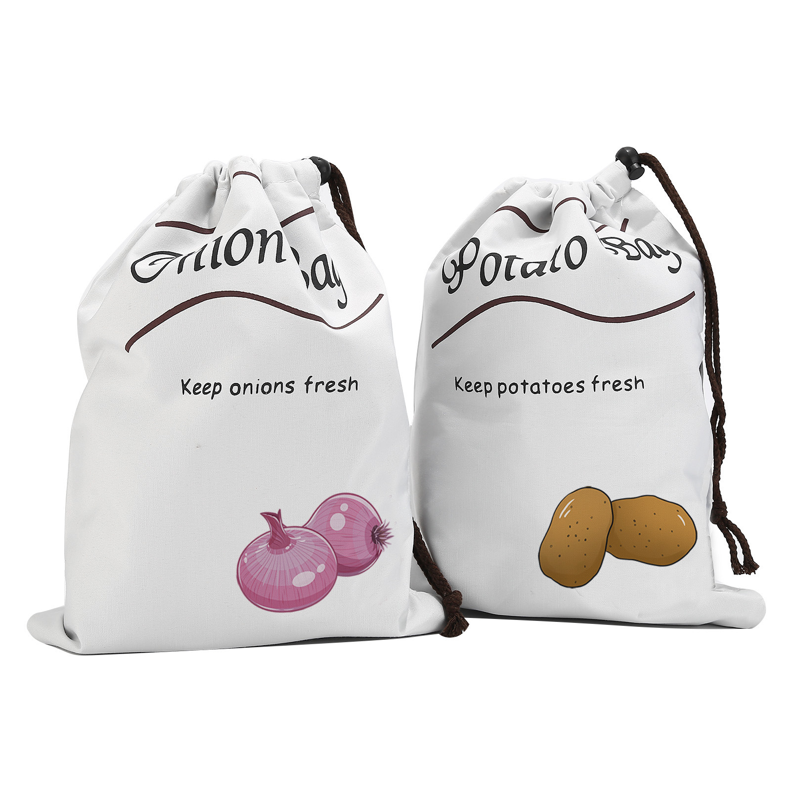 2Pcs Reusable Canvas Vegetable - Food Storage In Roots 评论和价格