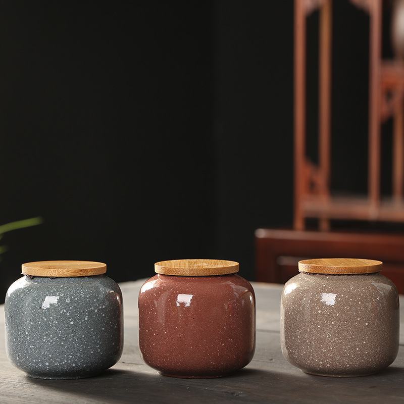 Ceramic Mini Jar with Wooden L - Food Storage Jars With Wooden Lids 评论和价格