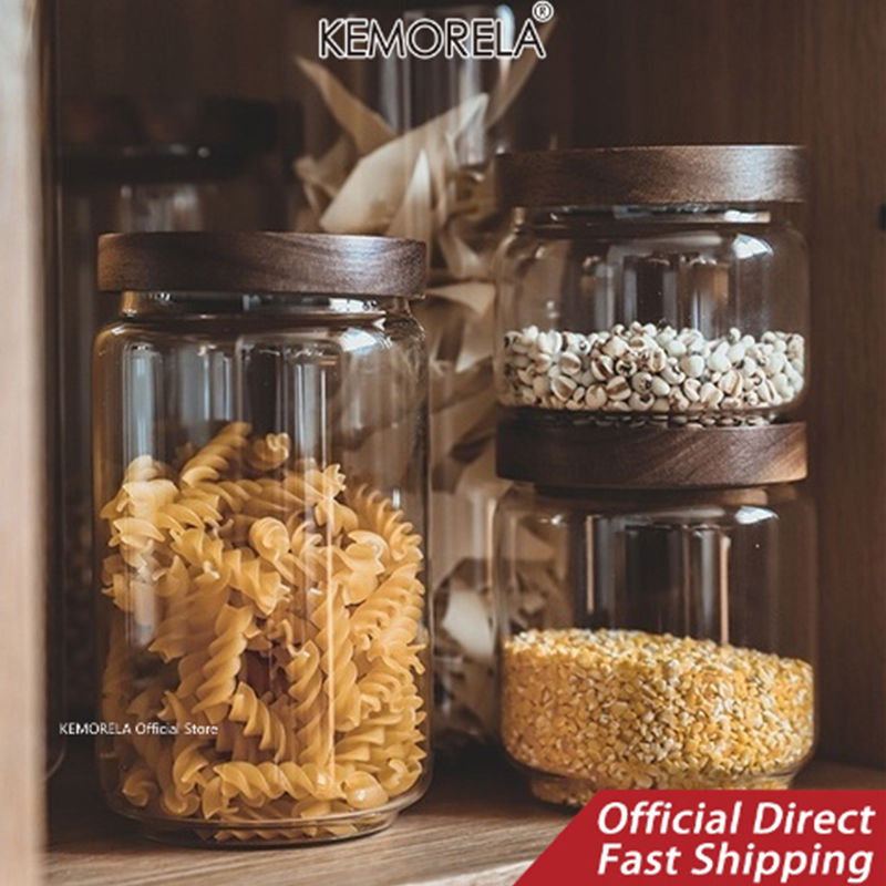 Wood Lid Glass Airtight Canist - Food Storage Jars With Wooden Lids 评论和价格