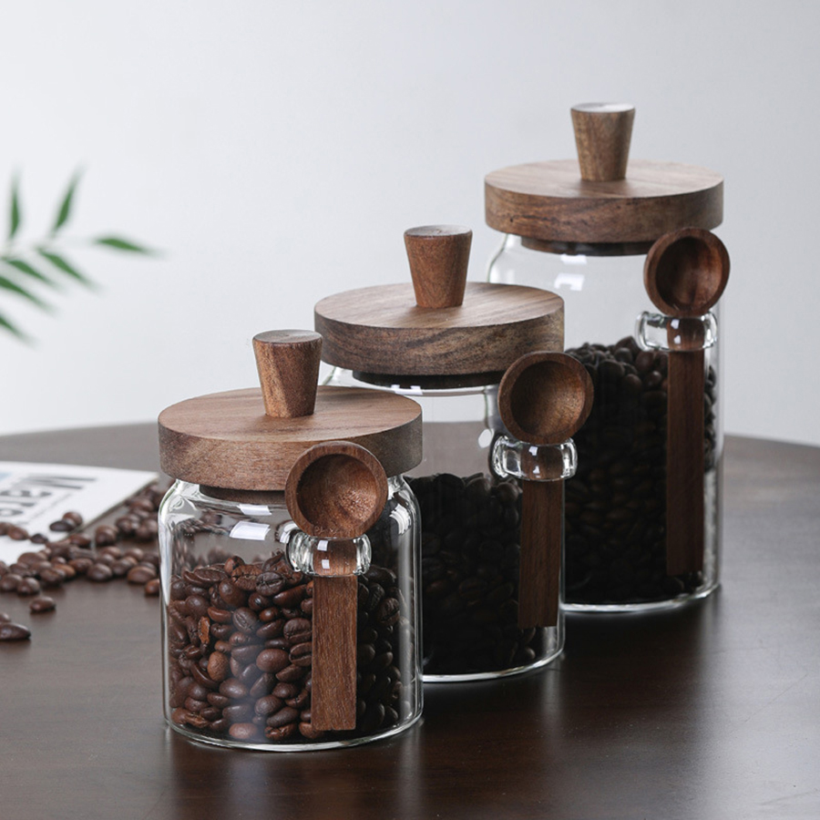 Glass Food Storage Containers  - Food Storage Jars With Wooden Lids 评论和价格