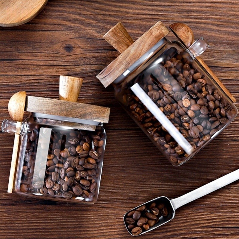 ABJI-Glass Jar With Wooden Lid - Food Storage Jars With Wooden Lids 评论和价格