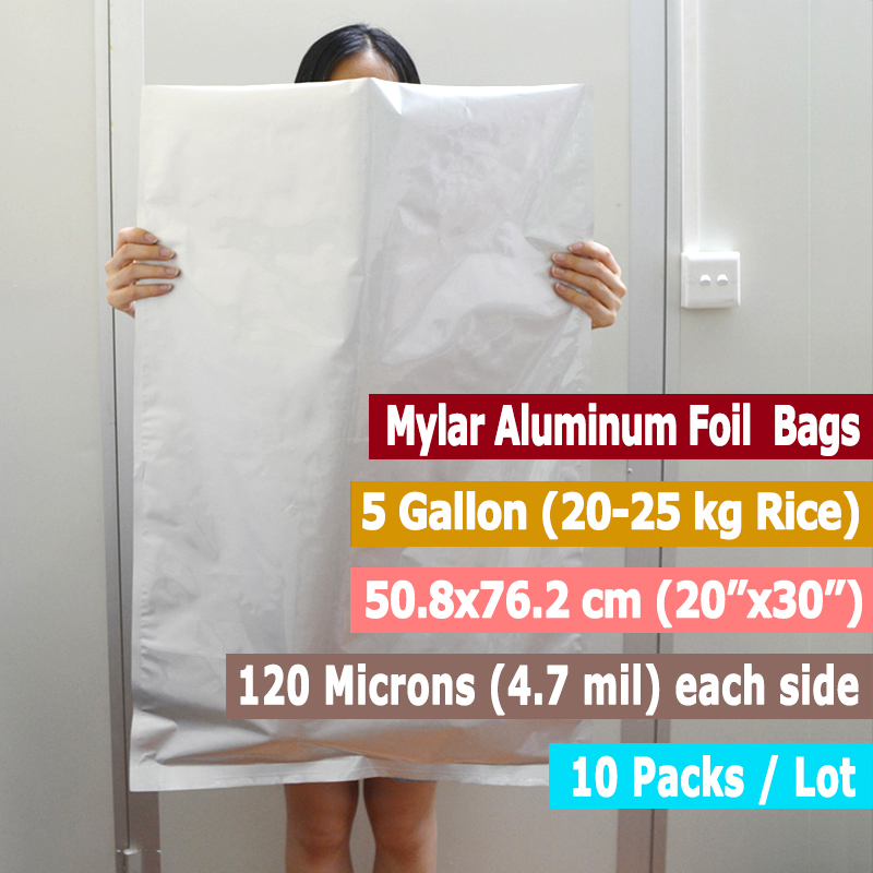10 Packs 5 Gallons Mylar Bags  - Food Storage In Mylar Bags 评论和价格