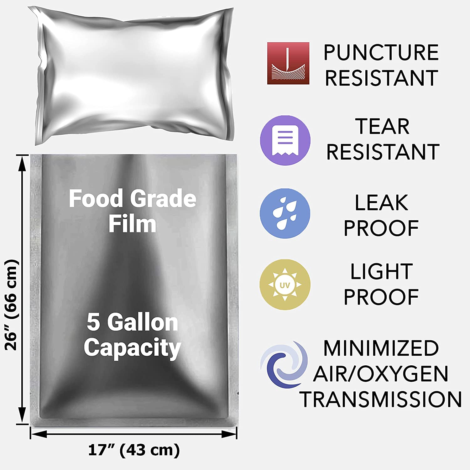 10 Packs 5 Gallons Mylar Bags  - Food Storage In Mylar Bags 评论和价格