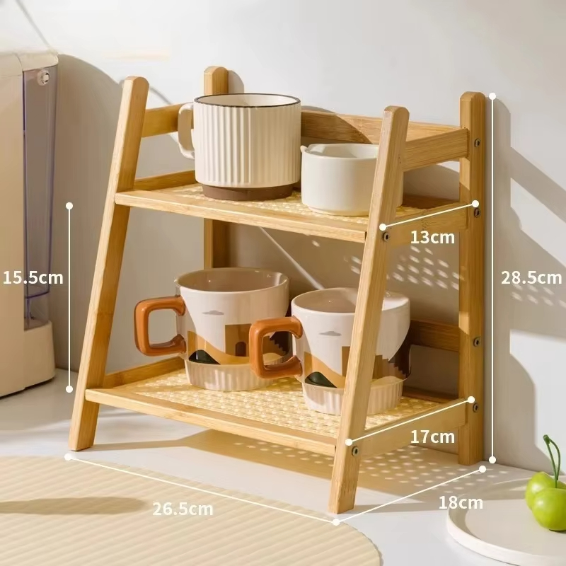 Retro Bamboo 2 Layer Storage R - Food Storage Shelving 评论和价格