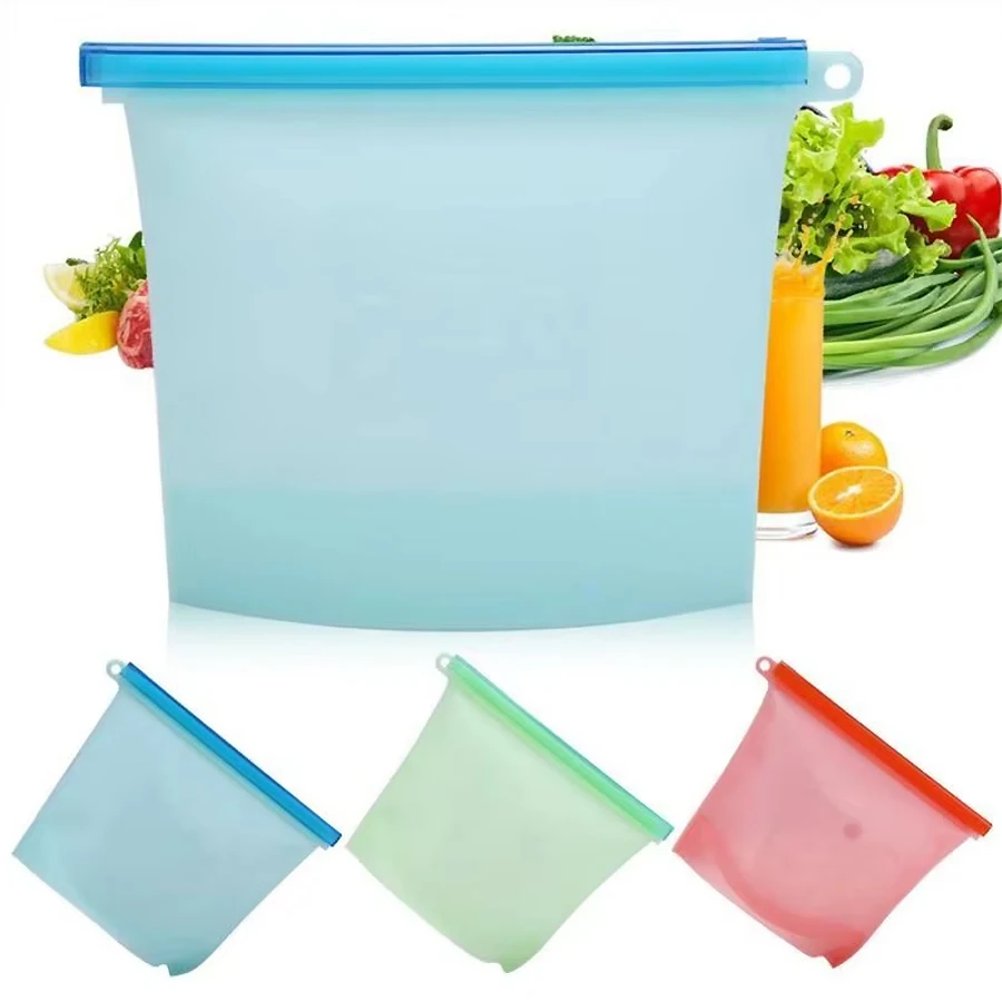 1000ml Reusable Silicone Food  - Food Storage Silicone Bags 评论和价格