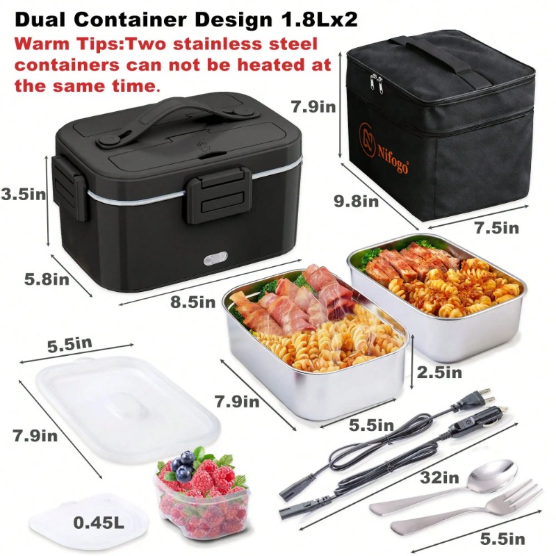 100W Electric Heated Lunch Box - Food Storage Warmer 评论和价格
