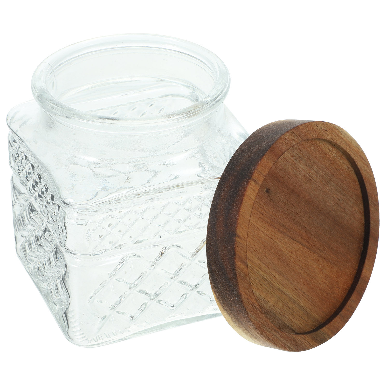 Clear Glass Canister with Wood - Food Storage Jars With Wooden Lids 评论和价格