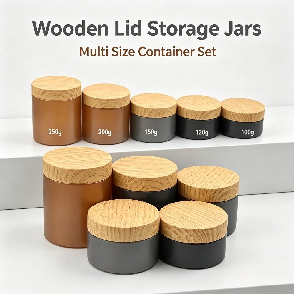 30PCS PET Empty Plastic Jar 10 - Food Storage Jars With Wooden Lids 评论和价格