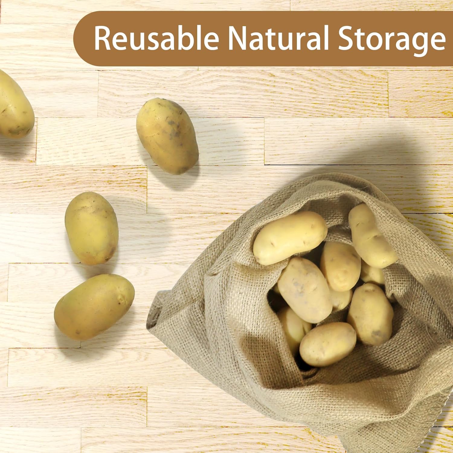 1PC Natural Jute Burlap Sacks  - Food Storage In Roots 评论和价格