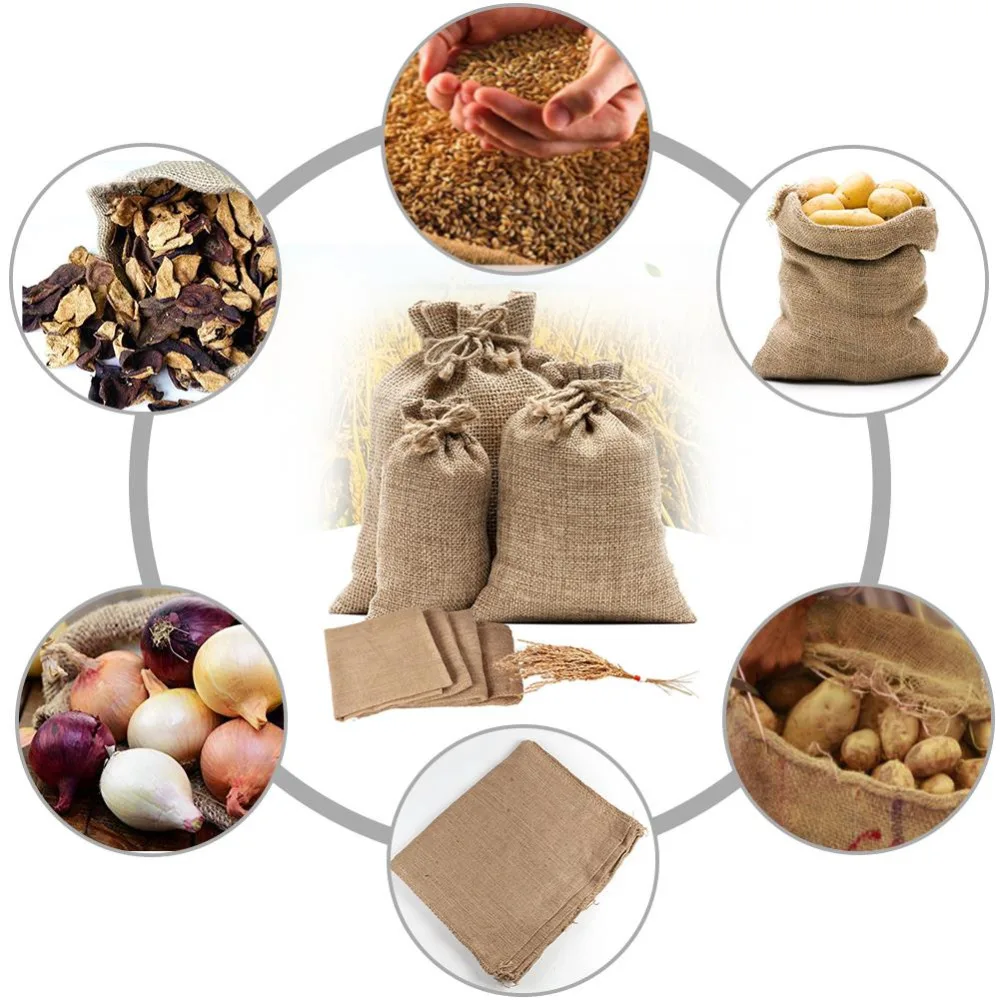 1PC Natural Jute Burlap Sacks  - Food Storage In Roots 评论和价格