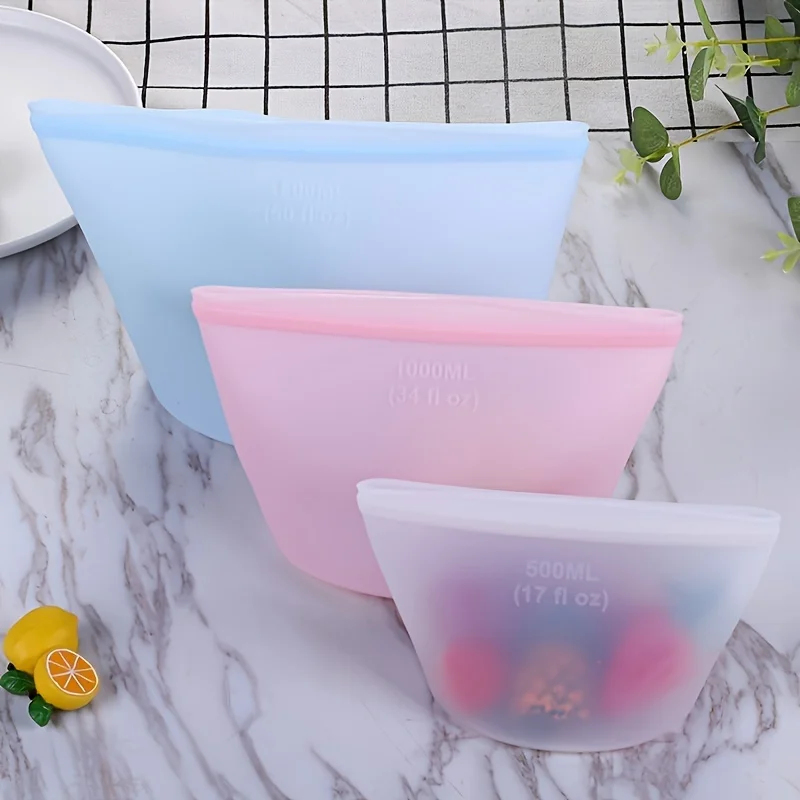 Reusable Silicone Storage Bags - Food Storage Silicone Bags 评论和价格