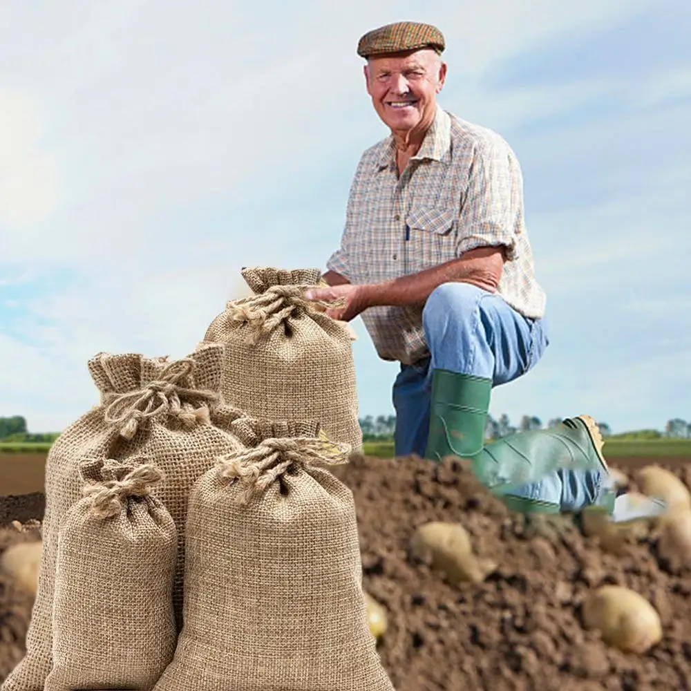 Burlap Potato Sacks Jute Potat - Food Storage In Roots 评论和价格
