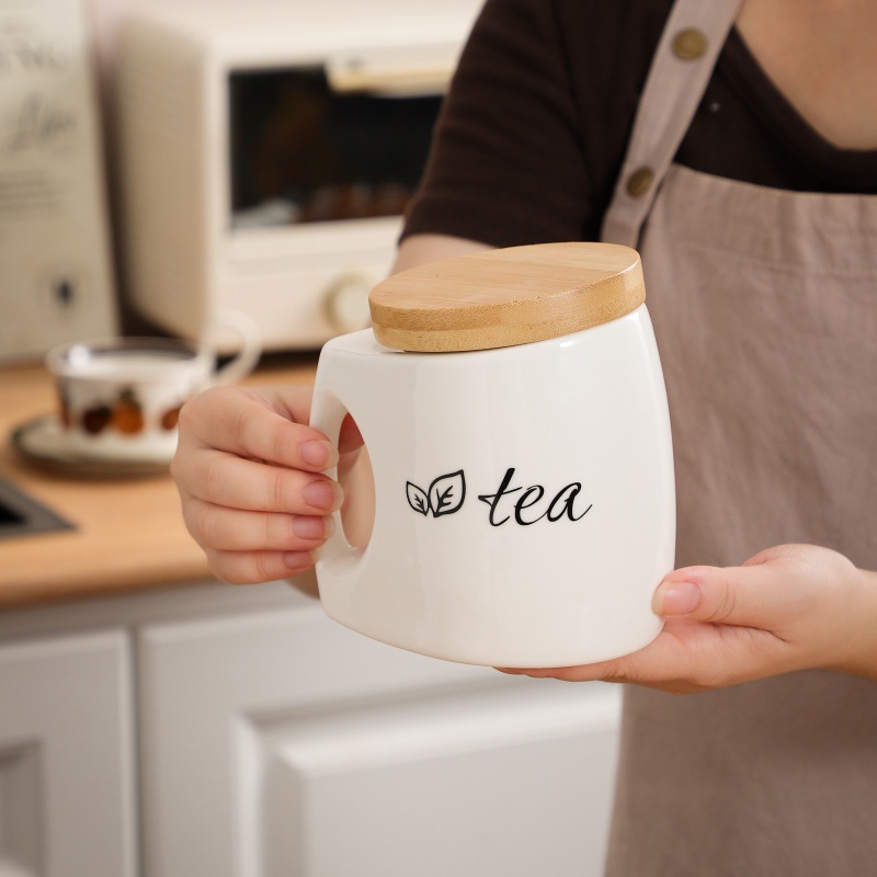 Ceramic Storage Jar with Bambo - Food Storage Jars With Wooden Lids 评论和价格