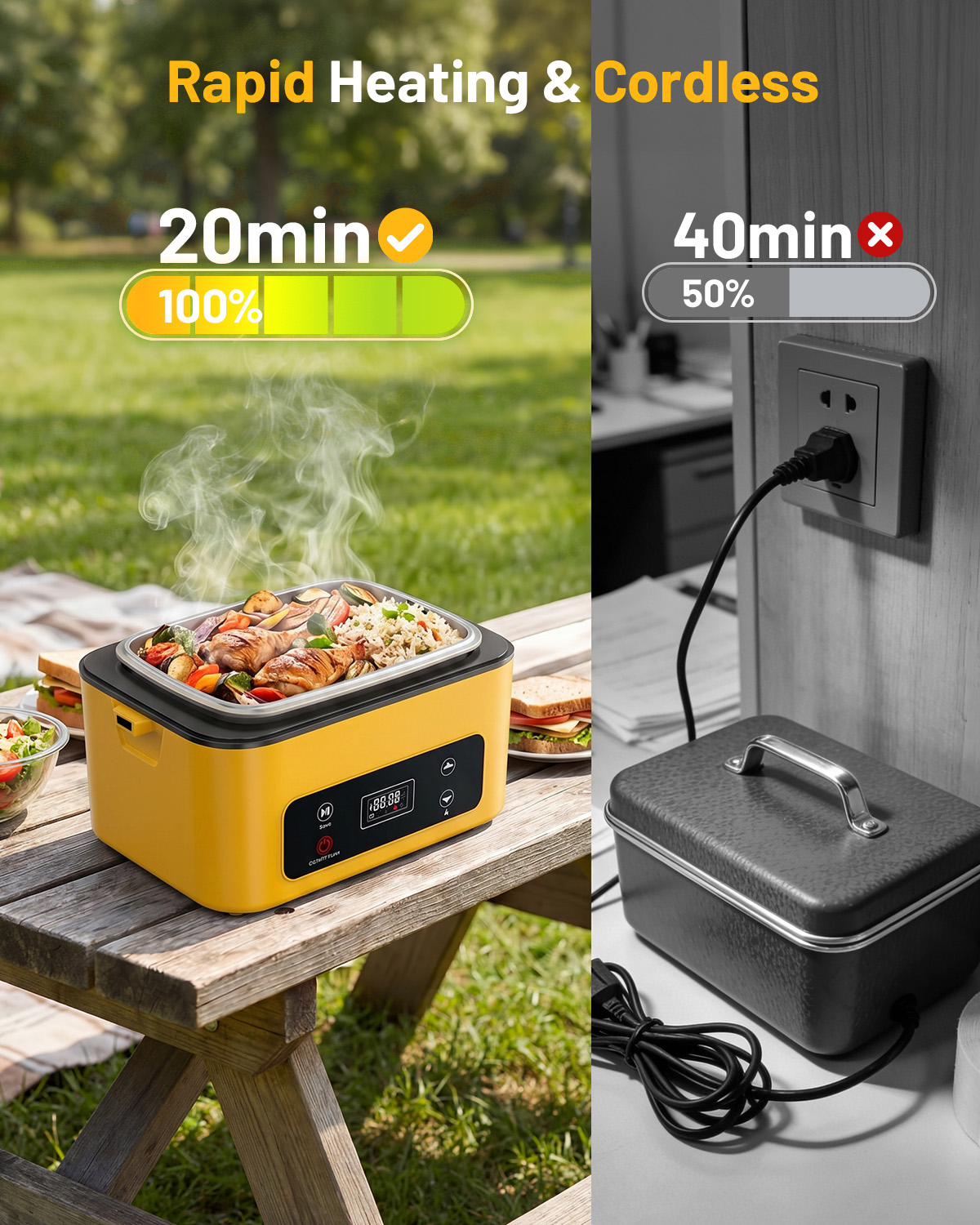 TaskStar Portable Heated Lunch - Food Storage For Camping 评论和价格