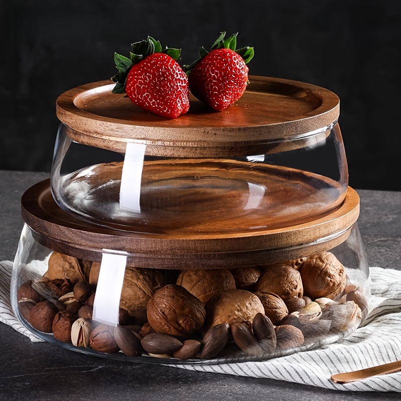 Glass Canisters with Wooden Li - Food Storage Jars With Wooden Lids 评论和价格