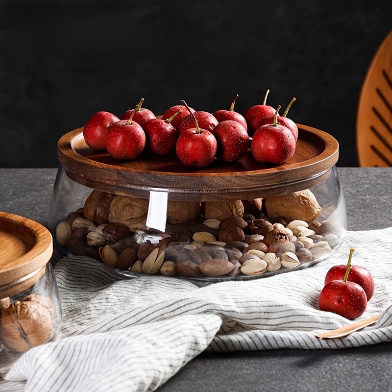 Glass Canisters with Wooden Li - Food Storage Jars With Wooden Lids 评论和价格