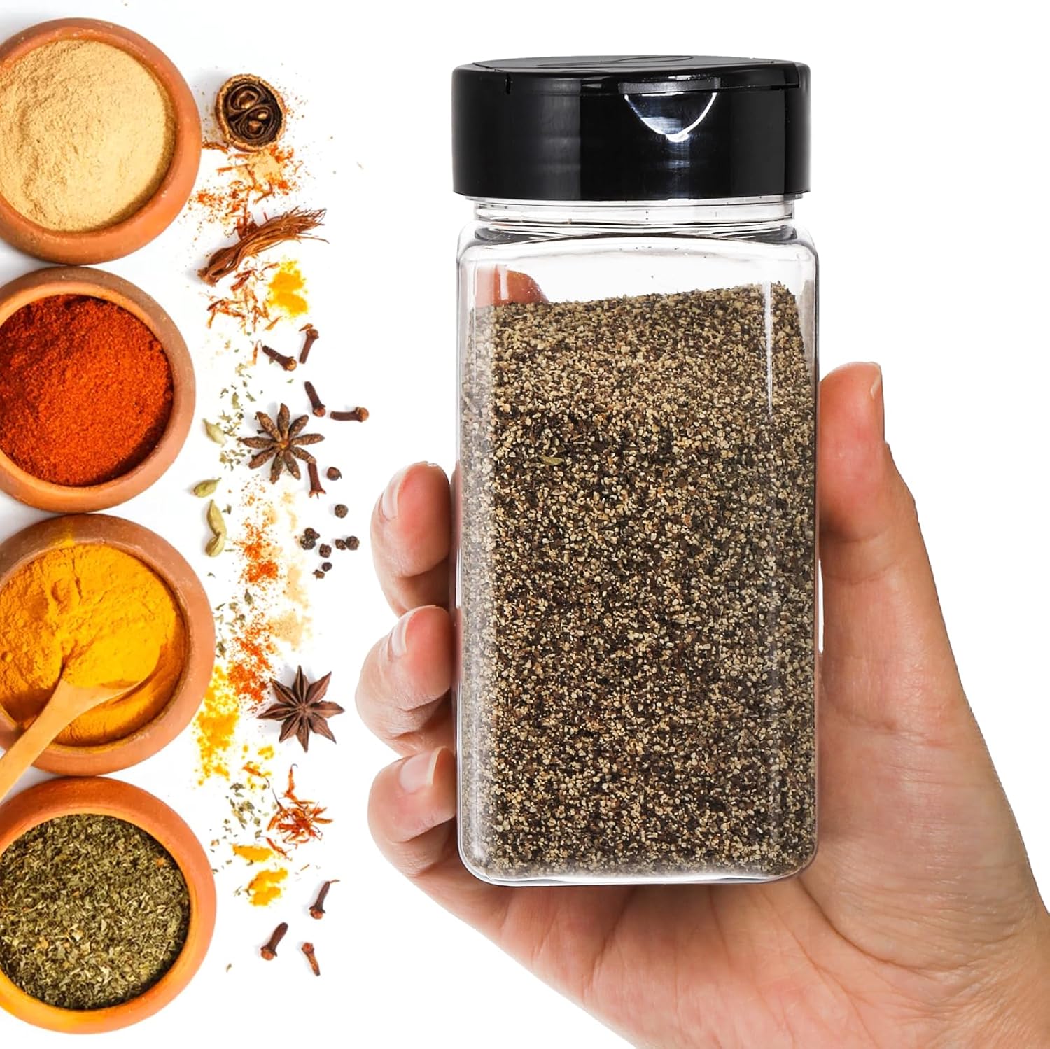 Square Large Plastic Spice Jar - Food Storage Containers With Lids 评论和价格