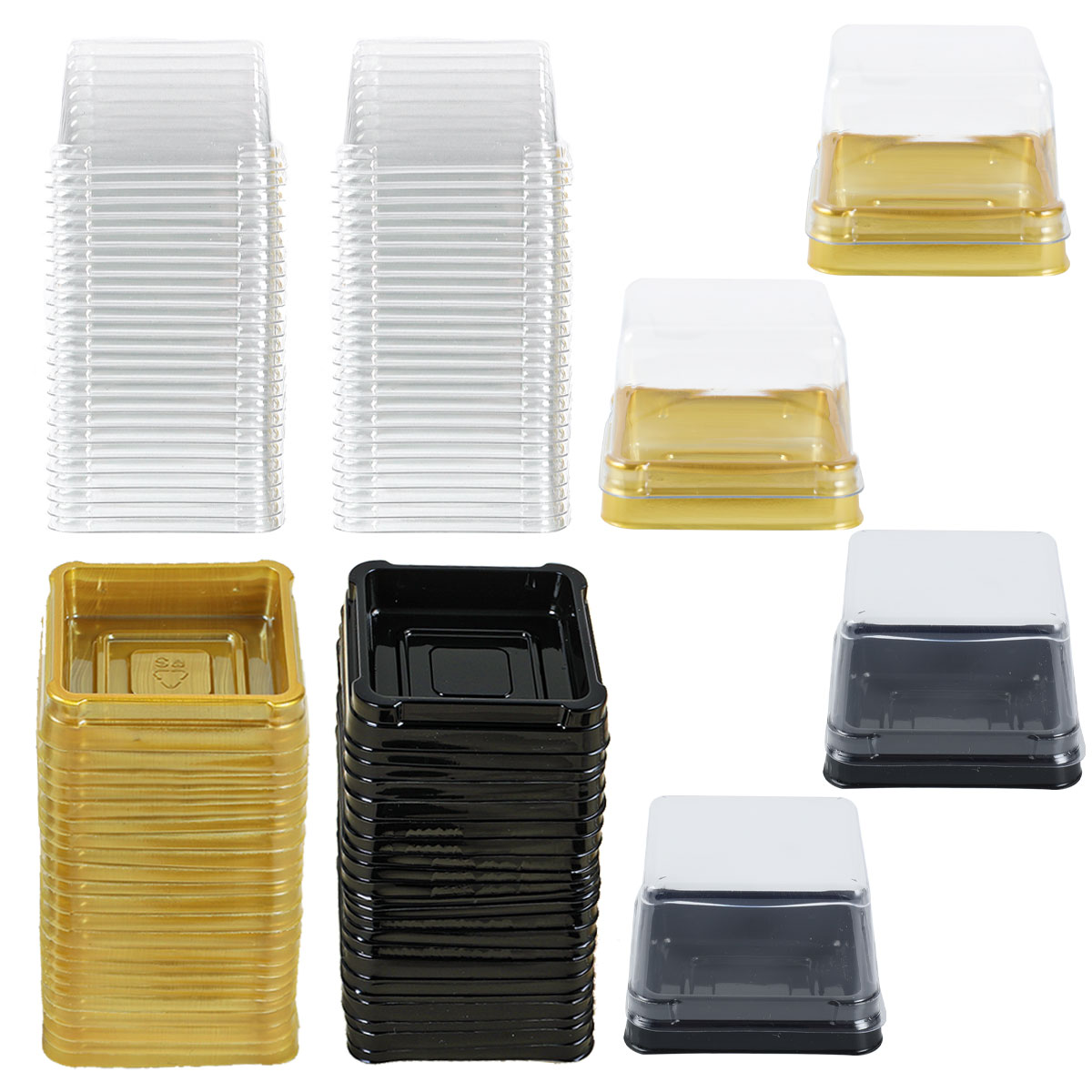 50pcs Plastic Square Moon Cake - Food Storage Eggs 评论和价格