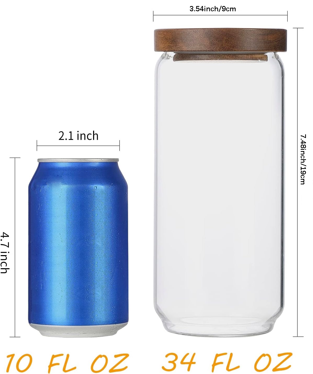 4 Pack 34 OZ Glass Jars with W - Food Storage Jars With Wooden Lids 评论和价格