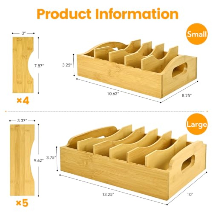 2 Pack Bamboo Lid Organizer, 1 - Food Storage Containers With Lids 评论和价格