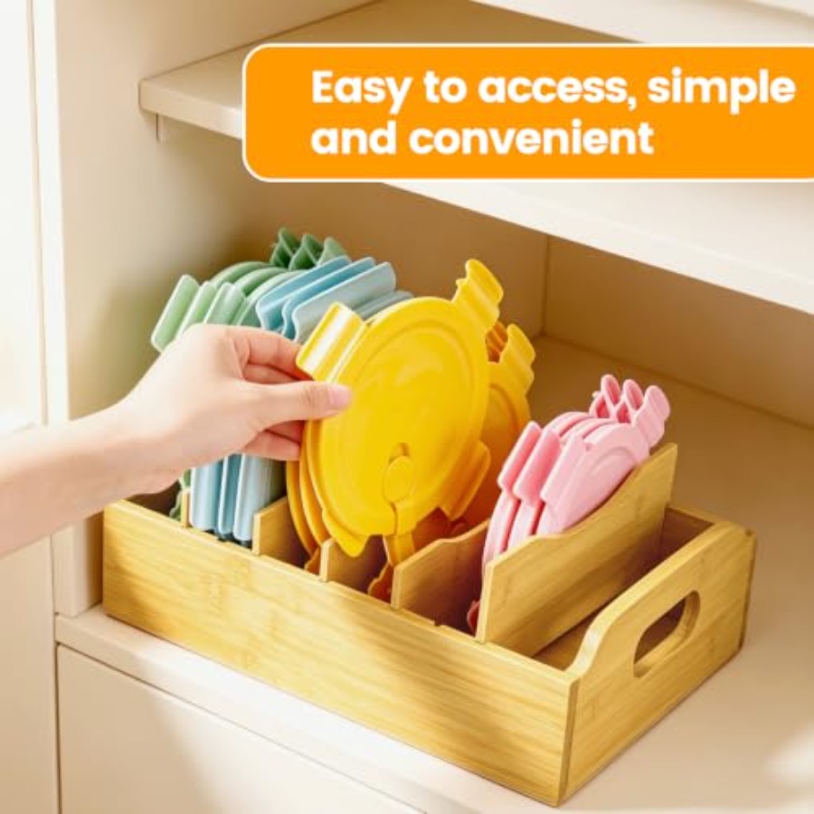 2 Pack Bamboo Lid Organizer, 1 - Food Storage Containers With Lids 评论和价格
