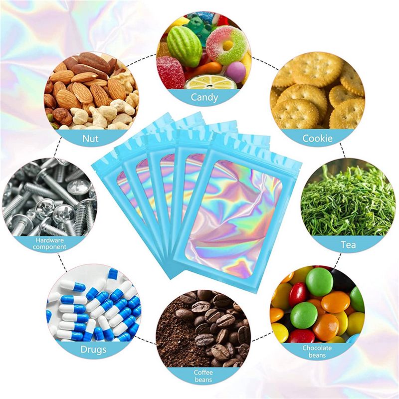 ABWZ-300Pcs Resealable Hologra - Food Storage In Mylar Bags 评论和价格