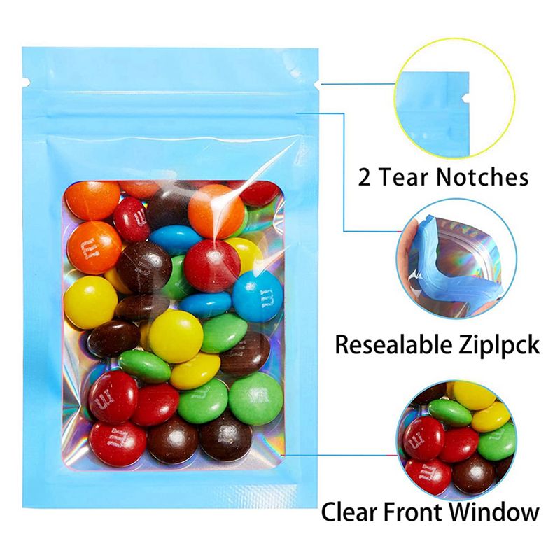 ABWZ-300Pcs Resealable Hologra - Food Storage In Mylar Bags 评论和价格