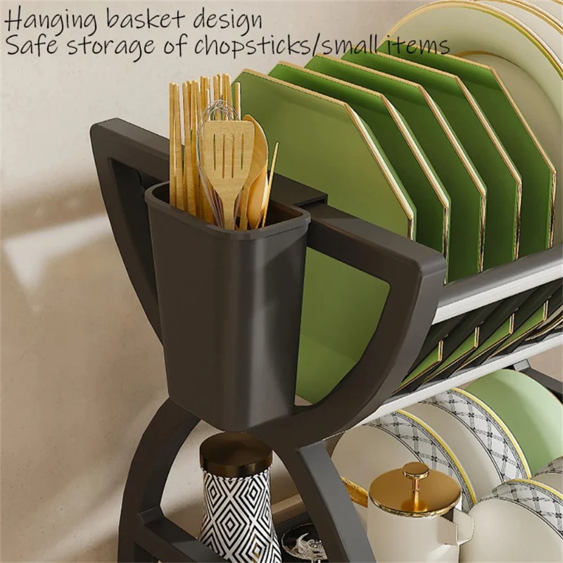 2 Tier Dish Drying Rack Kitche - Food Storage Shelving 评论和价格