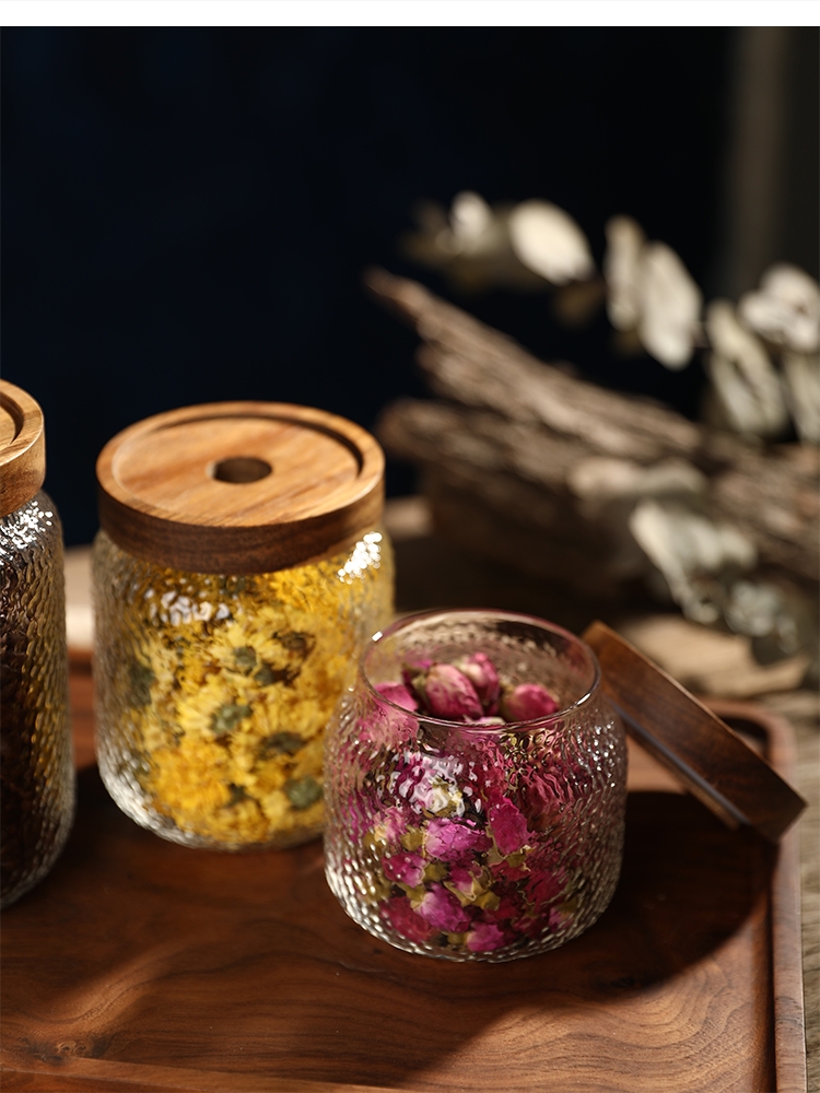 Acacia wooden lid glass multig - Food Storage Jars With Wooden Lids 评论和价格